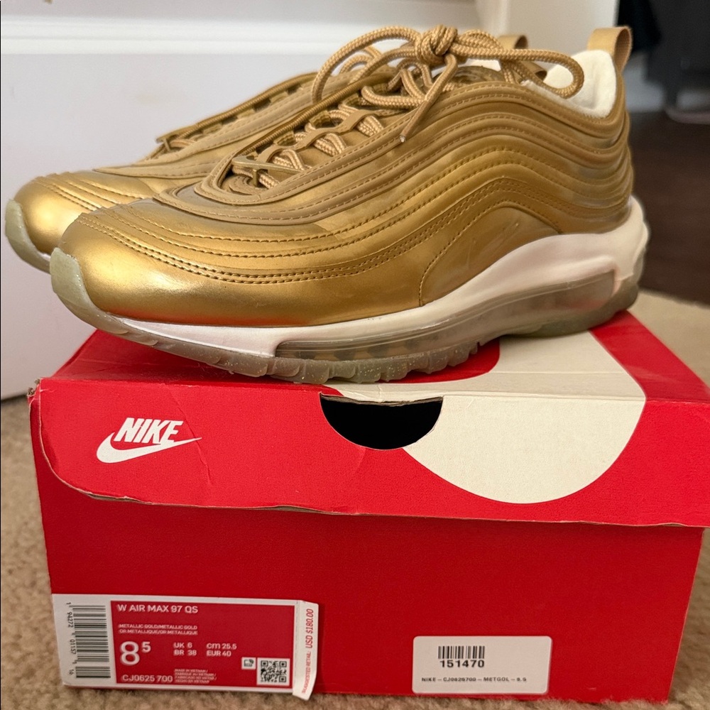 Nike Gold Metallic Air Max 97 Sneakers